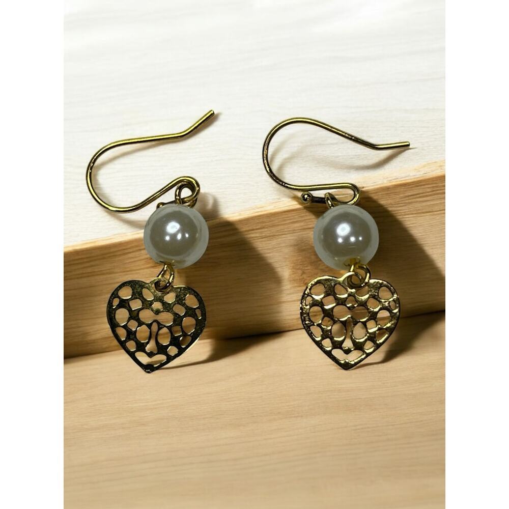 Coach Pearl and Heart Drop Earrings - Picture 7 of 7